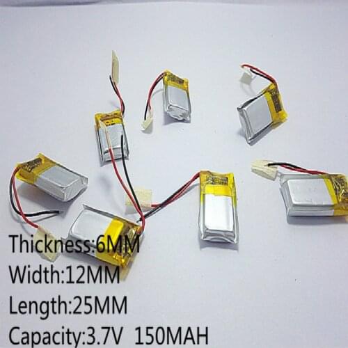 3.7V 150mAh 601225 Lithium Polymer Li-Po li ion Rechargeable Battery cells For Mp3 MP4 MP5 GPS mobile bluetooth