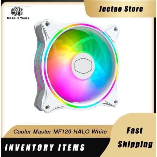 Cooler Master Fan MF120 HALO White ARGB Lighting Effect Dual Loop Addressable Computer/Chassis Temperature Controlled Silent Fan
