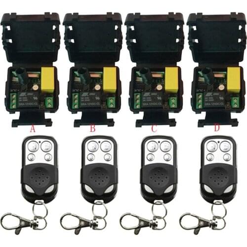 AC 220 V 1CH Mini Wireless RF Remote Control Light Switch 10A Relay Output Radio Receiver Module+Transmitter Garage Doors/lamp