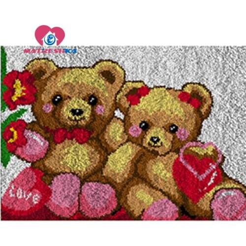 Needlework Latch Hook Rug Kits bear undefined carpet embroidery Rug latch hook kitslatch hook rug kits