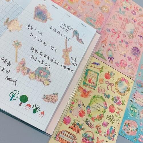 6 Different Sheets Cute DIY Stickers Cartoon Children Stickers for Dairy /Computer /Cup Toys PVC Scrapbook Gifts For Kids