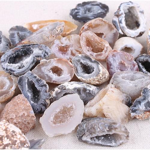 1Pc Natural Agate Geode Craft Collection Minerals Healing Crystals Stones beads Halves for Diy Pendant Women Jewelry Making