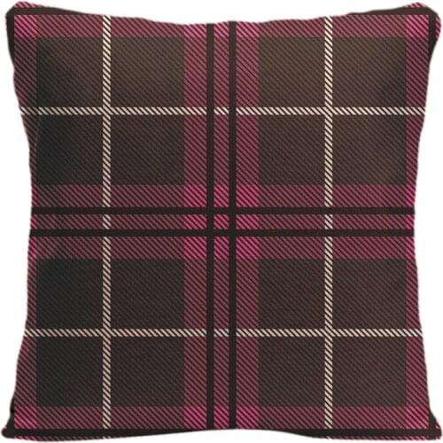 Cotton Linen Striped Pattern Throw Pillow Case Decorative Red Lattice Pillowcase Customize Gift By Lvsure