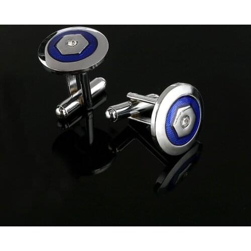 2020 New Simple Style Black Rectangle Cufflinks Mens Shirt Cuff Button Christmas Gifts for Men Silver Plated Cuff link gemelos