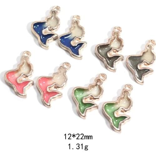 Novelty earrings Korean earrings weird jewelry mermaid ocean dripping oil alloy jewelry accessories earring pendant pendant