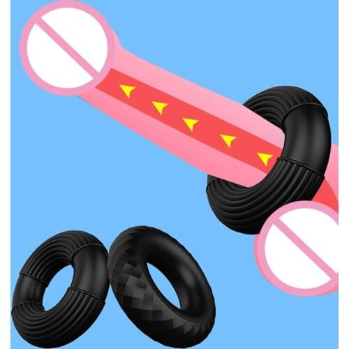 New Silicone Penis Ring Reusable Cock Ring Penis Enlargement Delayed Ejaculation Sex Toys for Men Foreskin Cockring