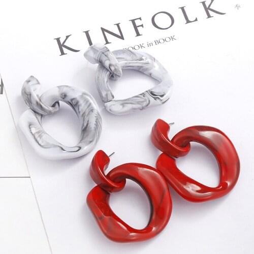 New Fashion Temperament Simple Acetate Geometric Chain Acrylic Earrings Jewelry For Women