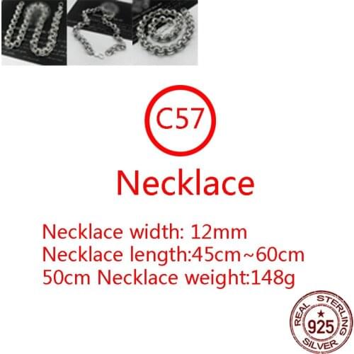 C57 S925 Sterling Silver Necklace Personality Cross Thick Circle Hip Hop Fashion Domineering Thick Retro Jewelry 2021 hot