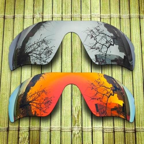 Polarized Replacement Lense For-Oakley Radar Path Sunglasses Frame True Color Mirrored Coating - Chrome&Red Combine Options