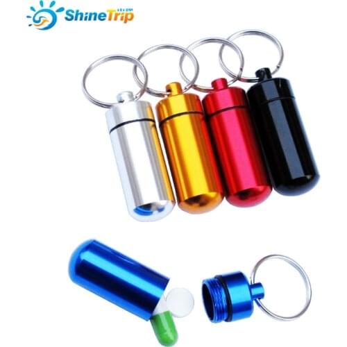9 PCS small metal container aluminum alloy pill box holder keychain medicine packing bottle Storage bottle Outdoor tools