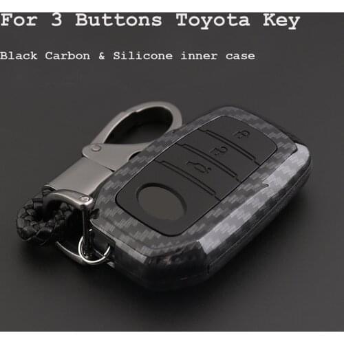 For Toyota Hilux Fortuner Land Cruiser Camry ABS Silicone Remote Key Case Fob Shell Cover Skin Holder 2/3 Button 2016 2017 2018