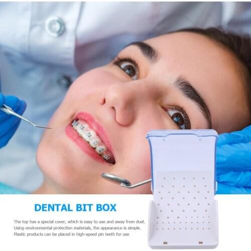Dental Plastic Box 60 Holes Drill Placement Box Oral Care Dental Tools Drill Case Disinfection Holder Dentistry Instrument