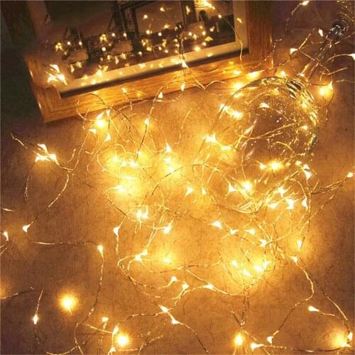 LED String Lights 1M 2M 5M 10M Silver Wire Christmas Garland led Fairy light for Room Bedroom Indoor Wedding Decoration Lamp