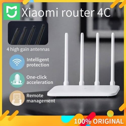 Xiaomi Mi WIFI Router 4C 64 RAM 300Mbps 2.4G 802.11 b/g/n 4 Antennas Band Wireless Routers WiFi Repeater Mihome APP Control