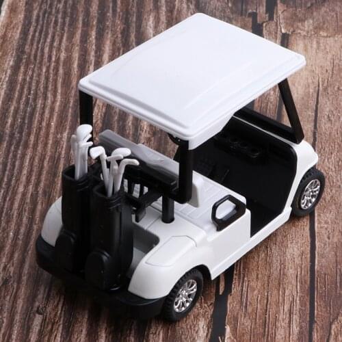 1:20 Diecast Pull Back Alloy Golf Cart w/Clubs Model Toy Collectibles White