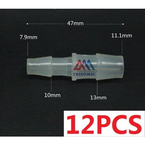 12 pieces 11.1mm*7.9mm Straight Reducing Connector Plastic Fitting Barbed Reducing Connector