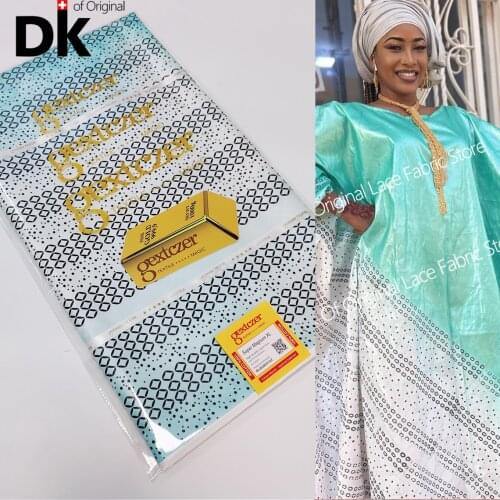 5 Yards 2021 Keep Shining Printing Bazin Riche Original African Bazin Riche Tissu Dentelle Lace Fabric Nigeria For Wedding Sew