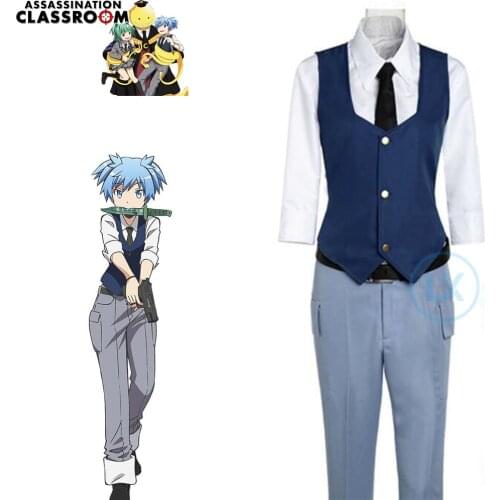 Anime Assassination Classroom Ansatsu Kyoushitsu Shiota Nagisa Cosplay Costumes Unisex Clothes Uniform Boy Girl Full Set