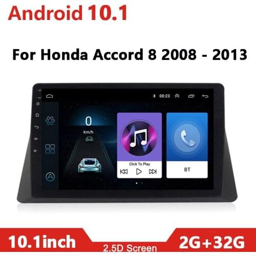 2din Android 10.1 Car Radio Player Quad core 2G RAM+32G ROM For Honda Accord 8 2008 - 2013 WIFI FM GPS Navigation
