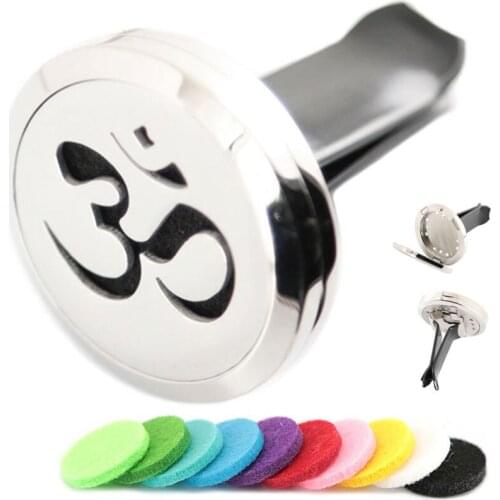 Yoga 30mm Diffuser 316 Stainless Steel Car Aroma Locket Essential Oil Car Diffuser Lockets Free 10pcs Oil Pads As Gift