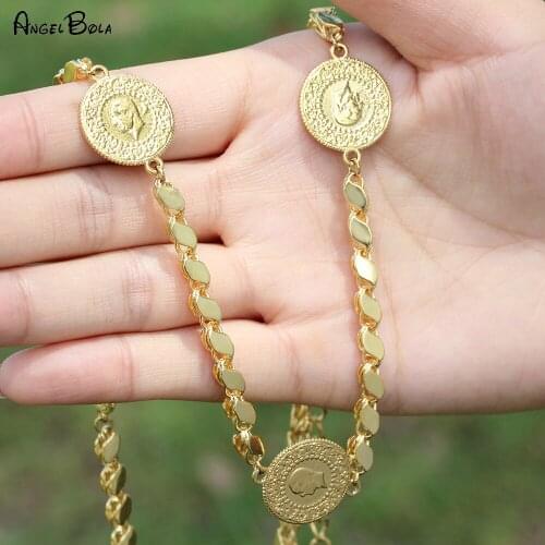 Middle East Africa Coin Necklace 18K Gold Jewelry Necklace for Women and Men Party Banquet Wedding Accessories Wholesale