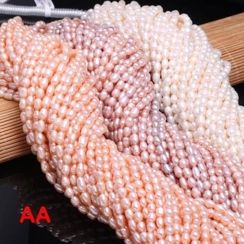 Natural Freshwater Pearl Beads High Quality Rice Shape Punch Loose Beads for DIY Elegant Necklace Bracelet Jewelry Making
