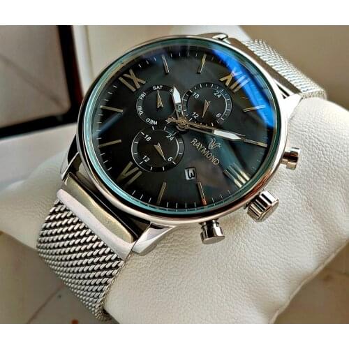 Raymond Swiss Silver Black Dial New Season Men 'S Wristwatch Classic Stylish Model Europe America Fashion Watches Swiss Watches