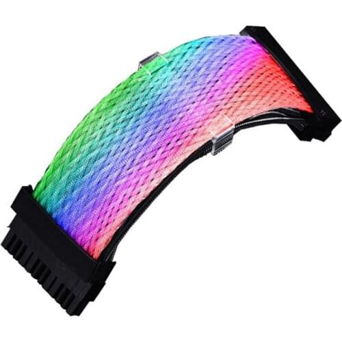RGB Rainbow Cable 24PIN Extension Cord Neon Line Extension Cable Out of Sync for PC Case Decoration