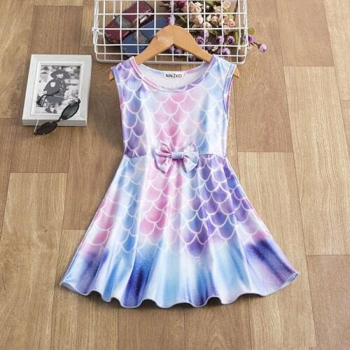 Childrens Clothing Dress Summer Girls Tie Color A-line Mermaid Sleeveless Princess Skirt Children Dresses Baby Girl Clothes