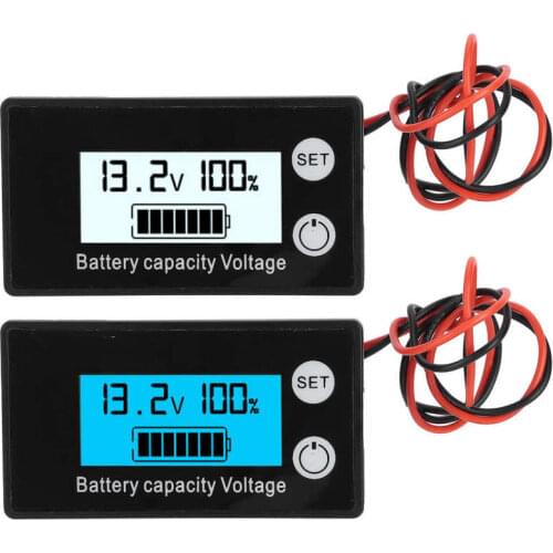 JX-6133 LCD DC Voltage Meter Waterproof Battery Capacity Tester Voltage Monitor DC8-100V Voltmeter