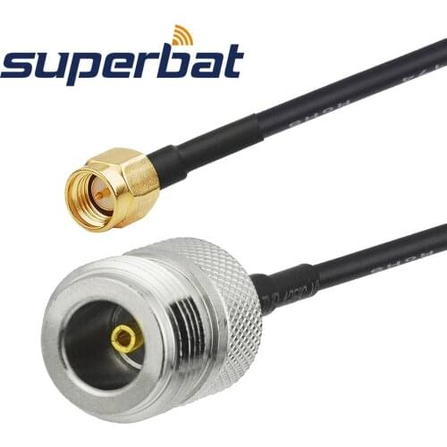 Superbat N Straight Jack to SMA Straight Plug Antenna Feeder Cable Assembly Pigtail Cable RG174 10cm