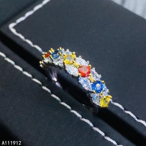 KJJEAXCMY fine jewelry natural Colored sapphire 925 sterling silver new women ring support test classic