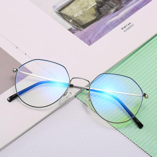 Round Metal Glasses for Computer Anti Blue Ray Frame Women Men Eyeglasses Transparent Spectacles Oculos De Grau 66030