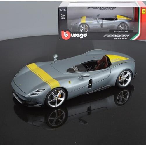 Bburago Monza SP1 1:18 Diecast Grey Sport Car High Simulation Vehicle Alloy Model Car