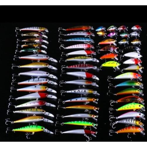56PCS Fishing Lures Set Mixed Minnow Lot Lure Bait Crankbait Tackle Bass Fishing Wobblers Suitable For Different Kinds Of Fishes