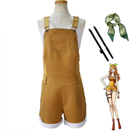 One Piece Nami Cosplay Womens Girl Clothes Performance Costume Overalls Pants Can Be Worn Daily Animation Exhibition