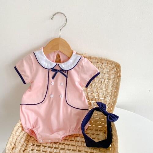 2021 Baby Girls Summer Wear Elegant Bow Bodysuits,Infant Toddlers Cotton Princess Body Clothes Newborns Clothing