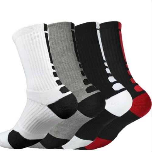 Mens Cotton Middle Ankle Sock Quick Drying Sports Socks Professional Basketball Running Size 6-11 Man Fashion Compression Towel
