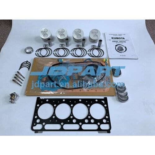 New V2203 Overhaul Kit +0.5 With Glow plugs, Thermostat & Workshop manual For Kubota
