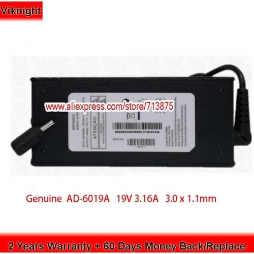 Genuine AD-6019A AD-6019E 19V 3.16A 3.0 x 1.1mm AC Adapter for Samsung 550XTA 740U3E 730U3E 35X0AA 340XAA 55X0AA AD-6019P