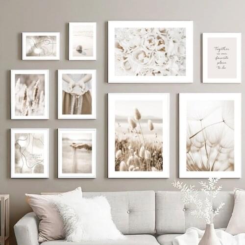 Sand Falling Dandelion Reed Grass Flower Wall Art Prints Canvas Painting Abstract Nordic Poster Decor Pictures For Living Room