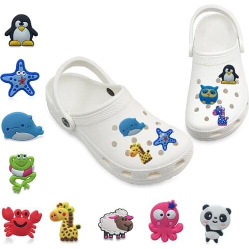 1-5pcs Animals Penguin Frog Crab Starfish Shoe Charms Panda Coala Shoe Decorations Dog Corgi Shoe Accessories Girl & Boy Gift