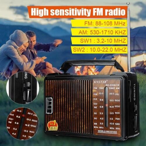 Portable RX-608AC DC 3V Portable FM AM SW1 SW2 Radio 4 Band Radio Gift for Old People