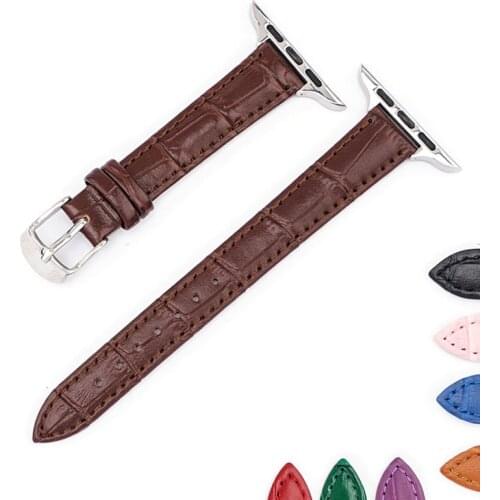 BEAFIRY for Apple Watch Band 40mm 44mm 38mm 42mm Leather Strap Bamboo Pattern Watchband for iwatch 6 5 4 3 2 1 for Women Brown