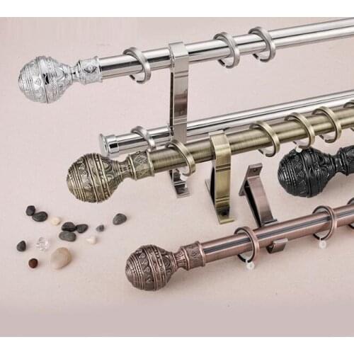 Retro 28 mm diameter non-magnetic stainless steel curtain rod simple small diameter Roman rod bedroom study curtain pole