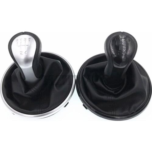 New PU Leather 5 Speed MT Gear Shift Knob For Skoda Fabia MK2 Roomster Gaiter Boot MT Gear Shifter Lever Stick Head Ball