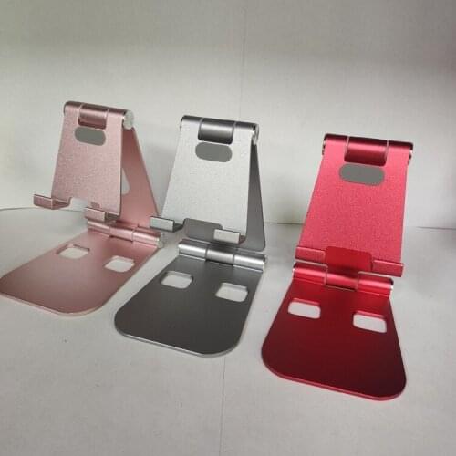 Factory aluminum alloy double folding mini portable multi-function live broadcast lazy metal flat universal mobile phone holder