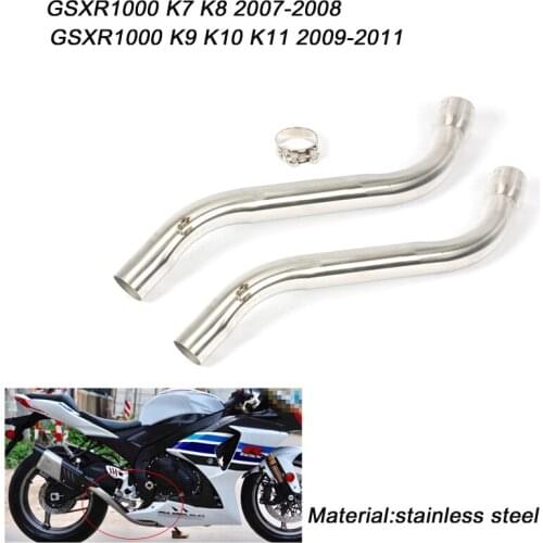 Motorcycle Stainless Steel Middle Connecting Pipe Silp on for GSXR1000 K7 K8 K9 K10 K11 2007 2008 2009 2010 2011