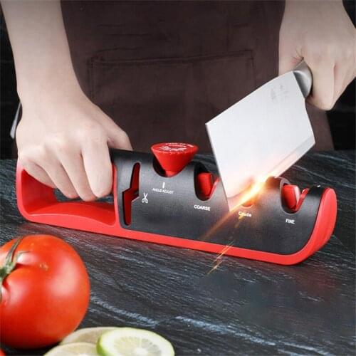 4 in 1 Knife Sharpener Adjustable Angle Suitable for Different Knives 4 Stages Professional Kitchen Grinder For Knife Scissor