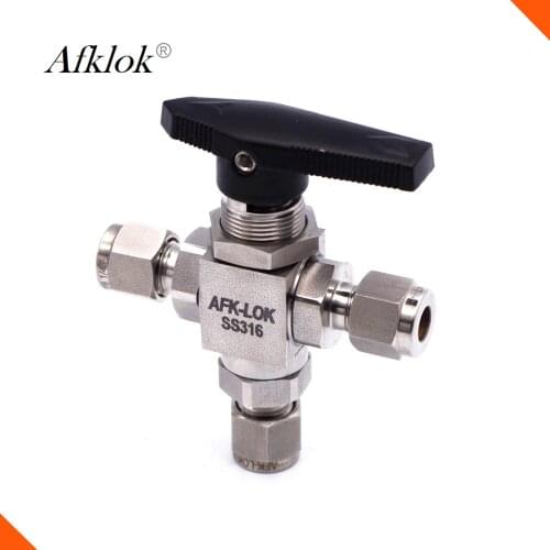 Three Way 3000PSI Ball Valve 1/4 Steel High Pressure